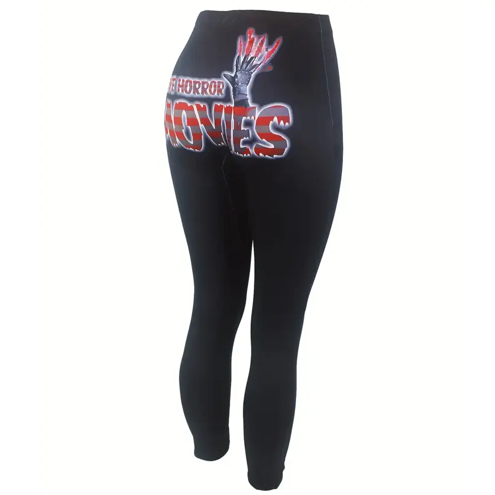 LEGGING0015 Womens Horror Movie Graphic Skinny Leggings Love Horror Movies Legging Casual Long Length Workout Leggings WomenS Legging 1