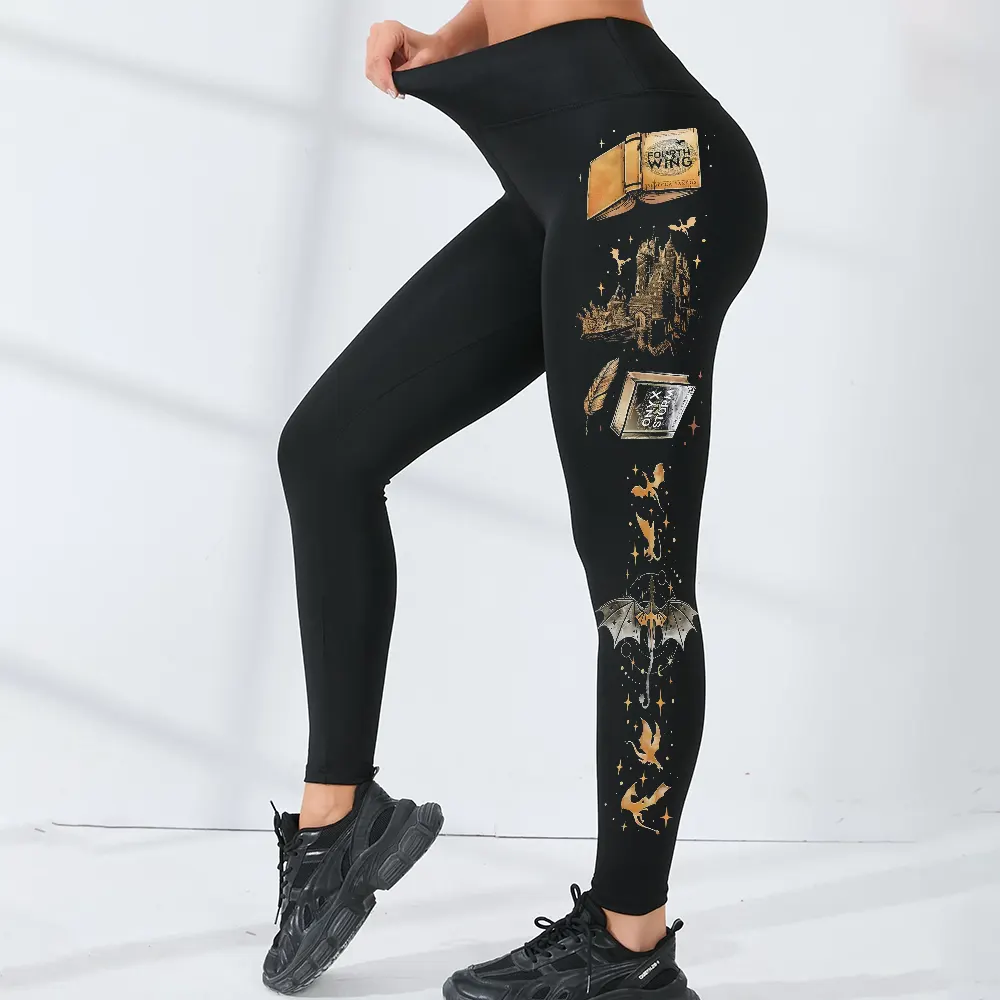 Fourth Wing Series Two Sided Legging For Fans, War College Crewneck Legging, Dragon Rider Legging, Book Merch Gift Legging