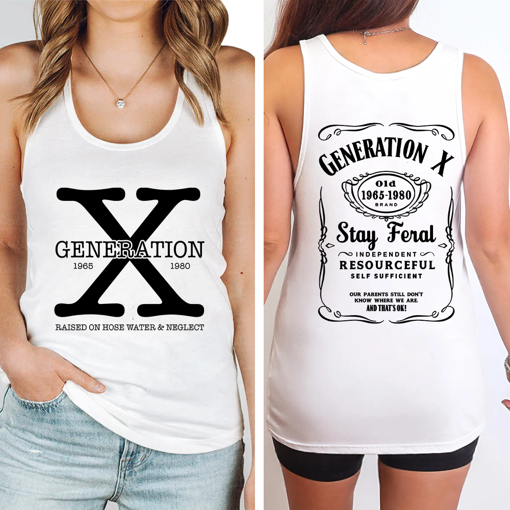 Generation X 1965 to 1980 Raised On Hose Water Neglect Tank Top Unisex, Gen X Print Tank Top For Women For Men